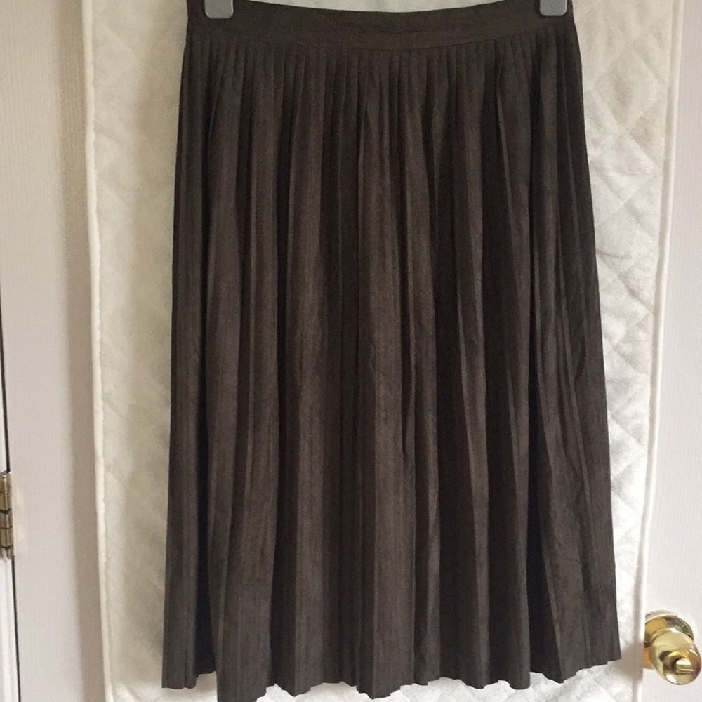 ZARA Faux Suede Pleated Midi | M